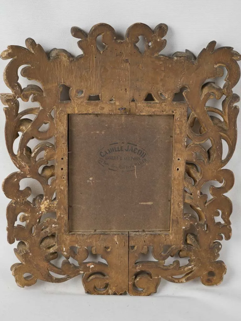 18th century Baroque mirror w/ cherub & scrolling acanthus leaves 20¾" x 17¾"