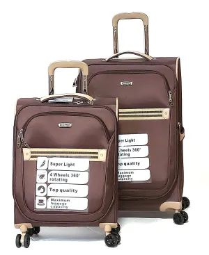 24" 20" 4 Wheel Suitcase RL2001 Brown