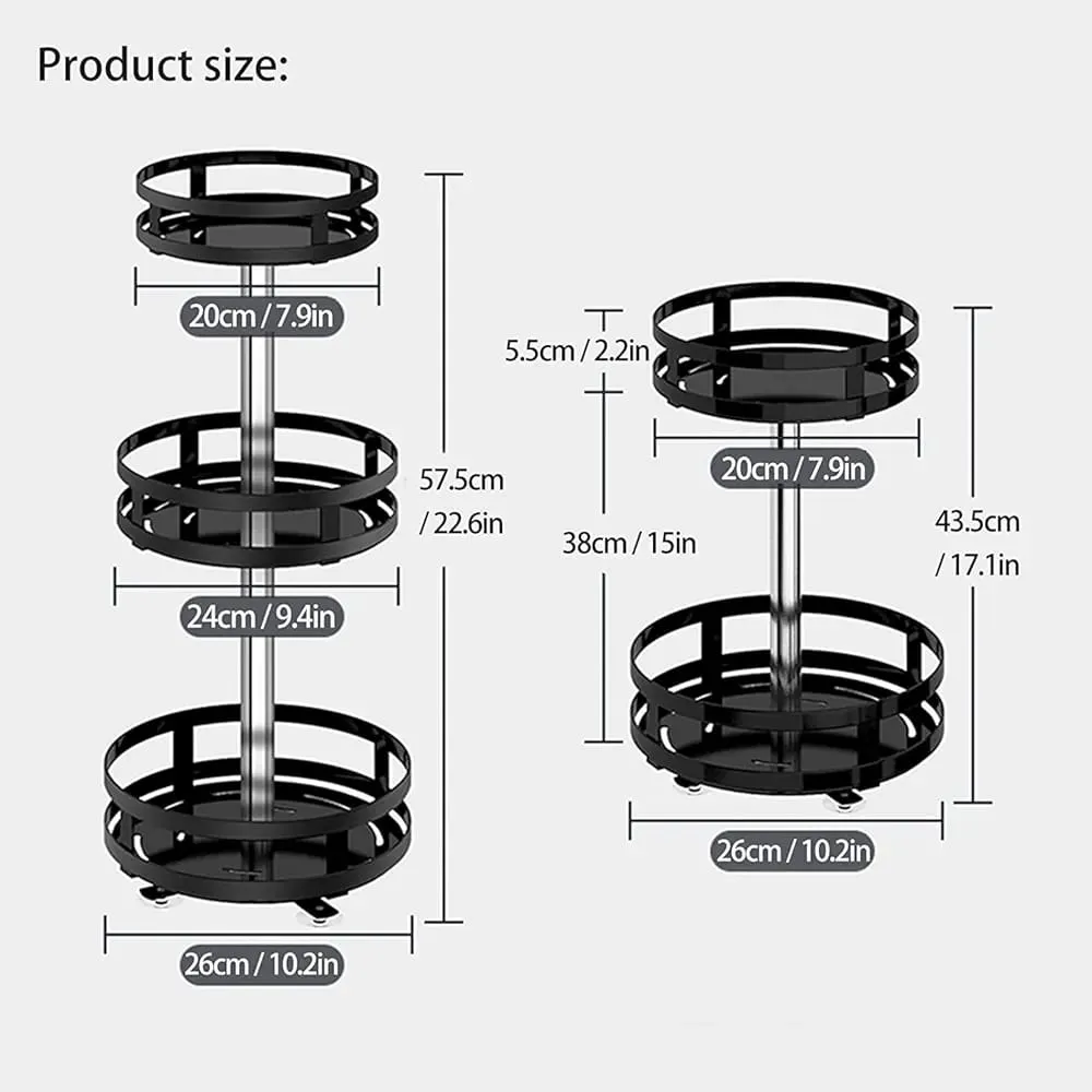 3 LAYER 360Â° ROTATABLE METAL STORAGE ORGANIZER(Round)