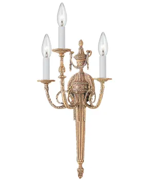 3 Light Matte Brass Traditional Sconce - C193-663-MB