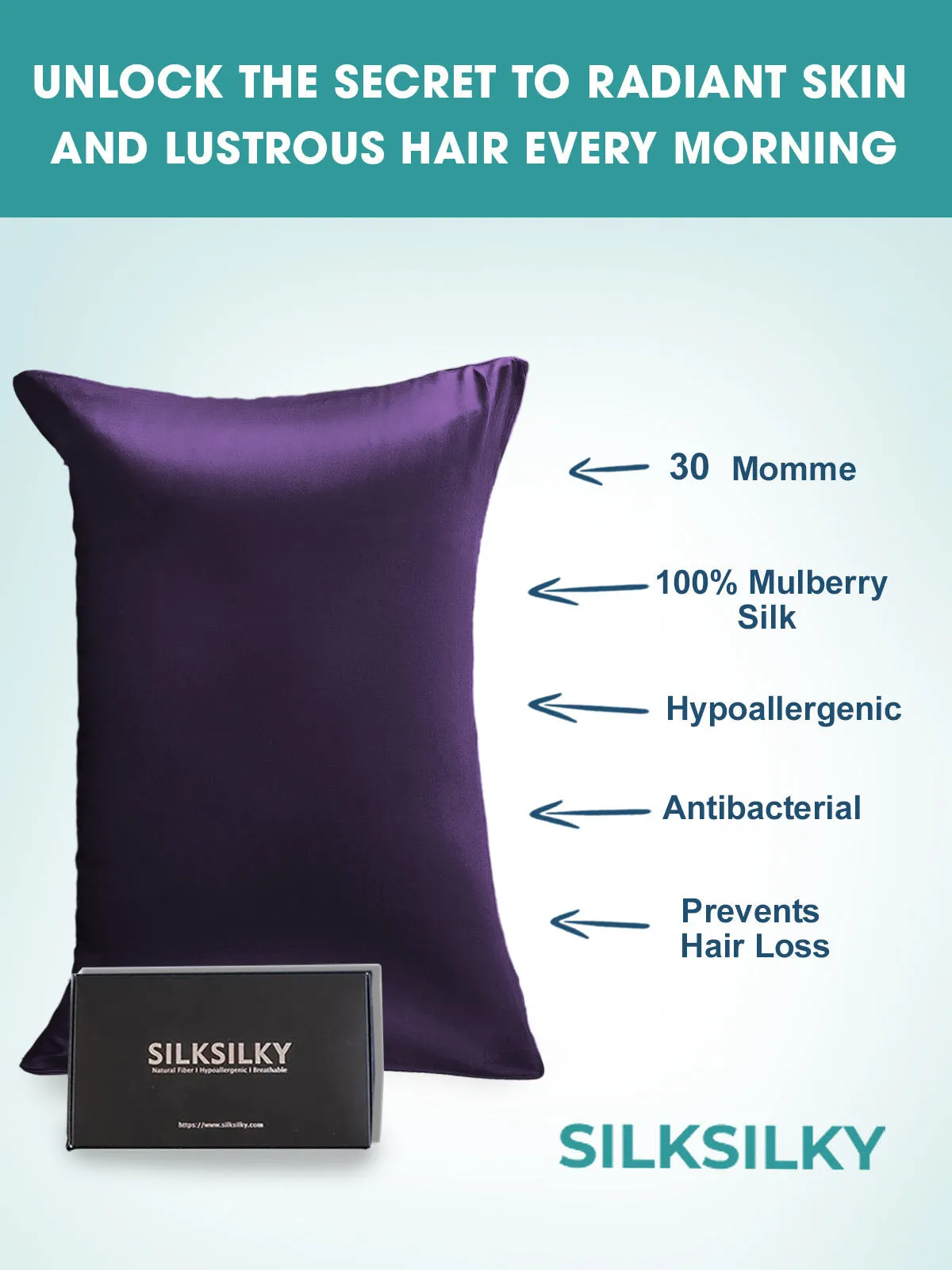 30 Momme Luxurious Pillowcase 100% Silk - Envelope