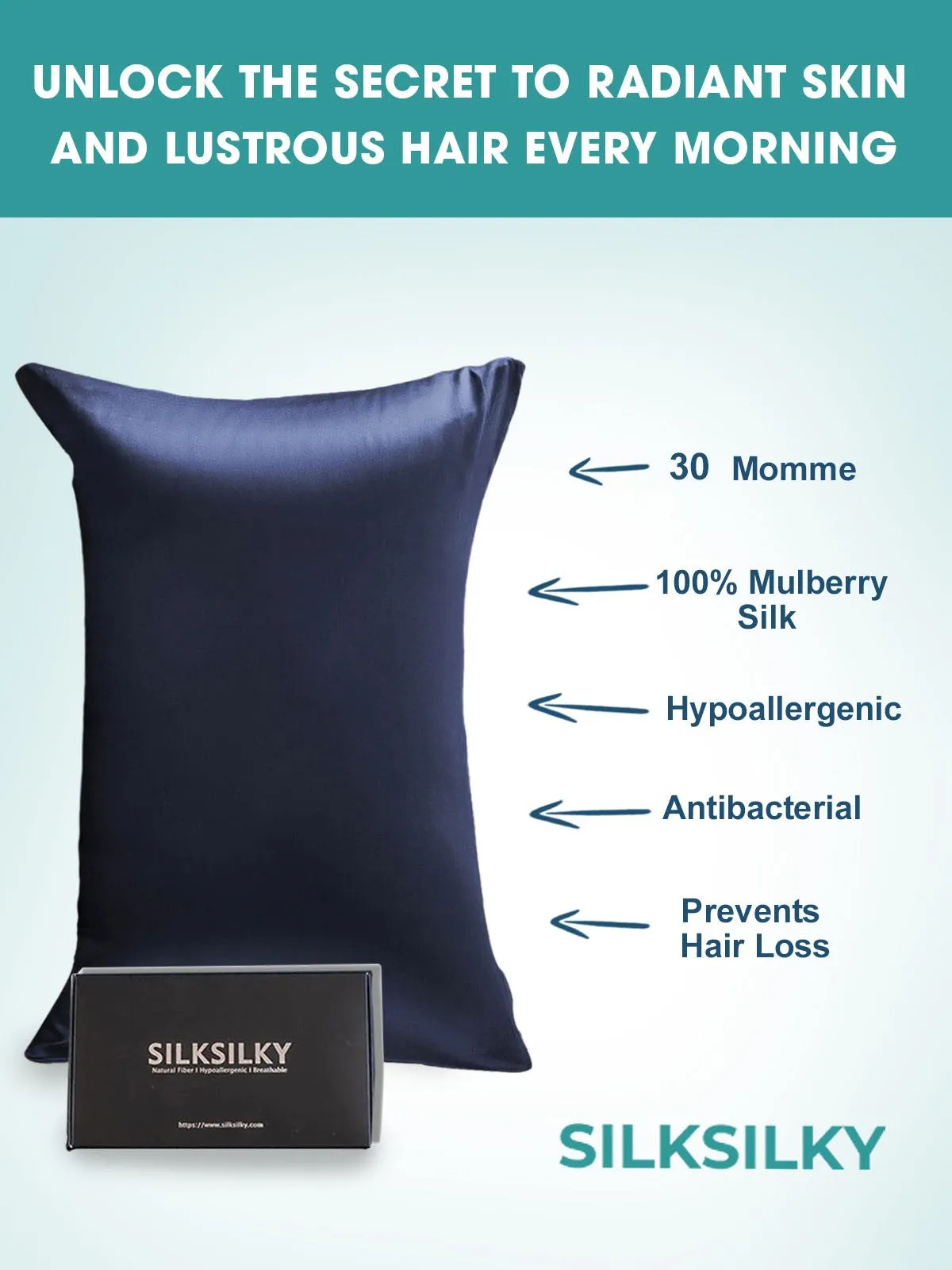 30 Momme Luxurious Pillowcase 100% Silk - Envelope