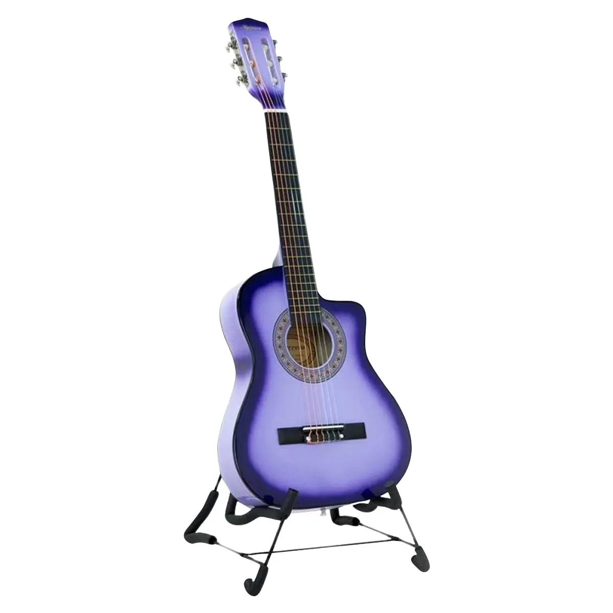 38in Pro Cutaway Acoustic Guitar with guitar bag - Purple Burst