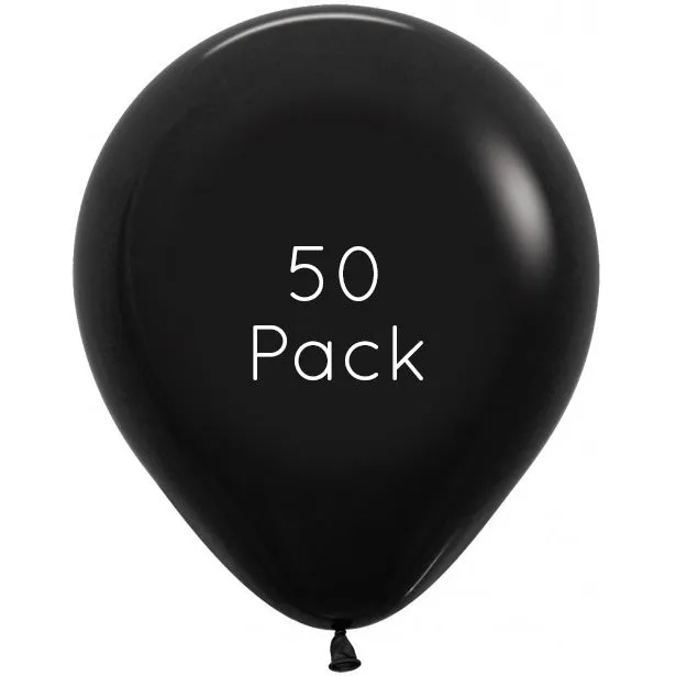 45cm Black Giant Balloons - 50 Pkt