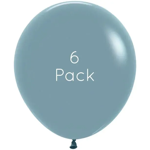 45cm Pastel Dusk Blue Giant Balloons - 6 Pkt