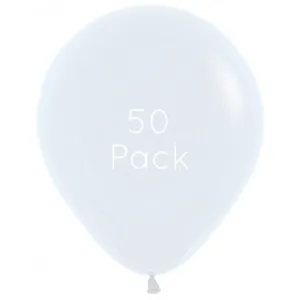 45cm White Giant Balloons - 50 Pkt