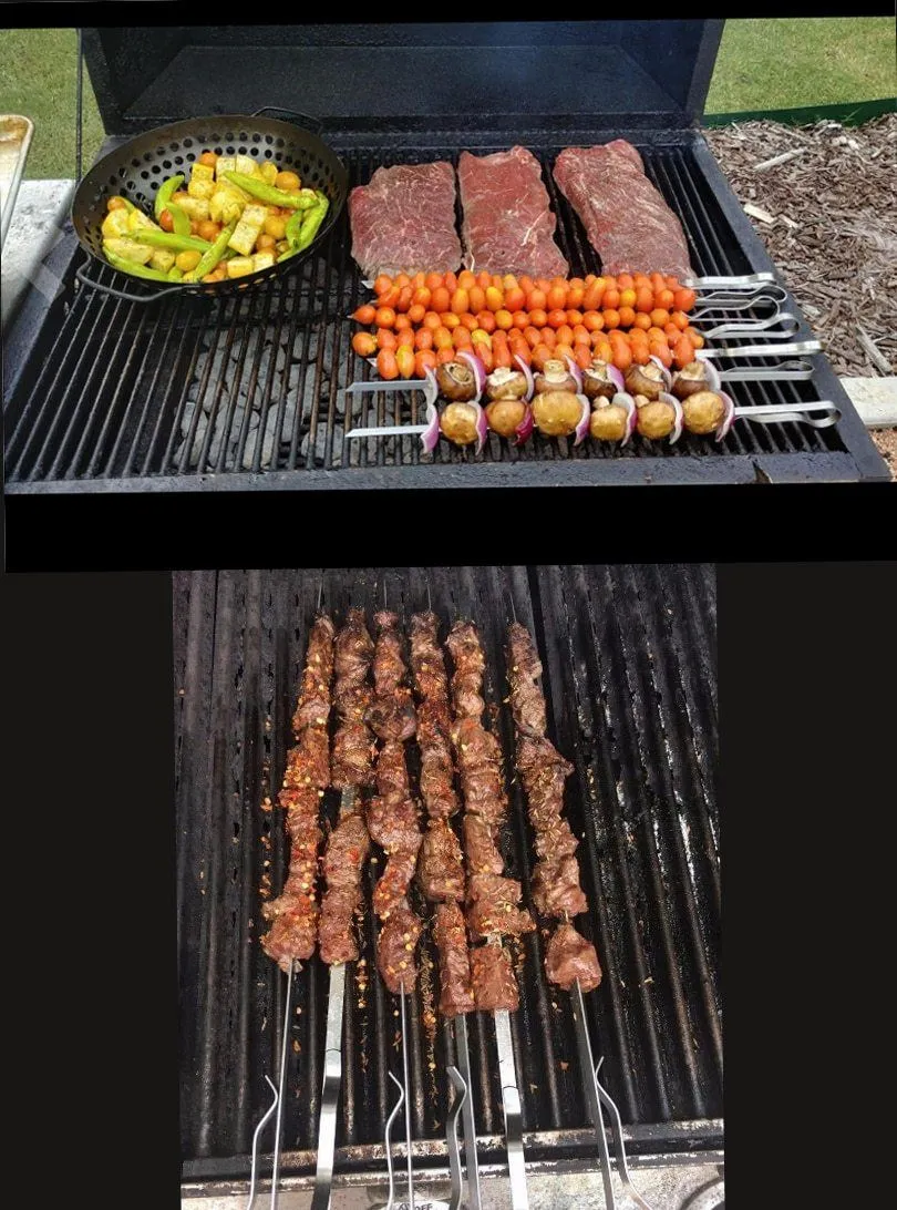 6 Skewers 2 Grill Racks BBQ Accessories