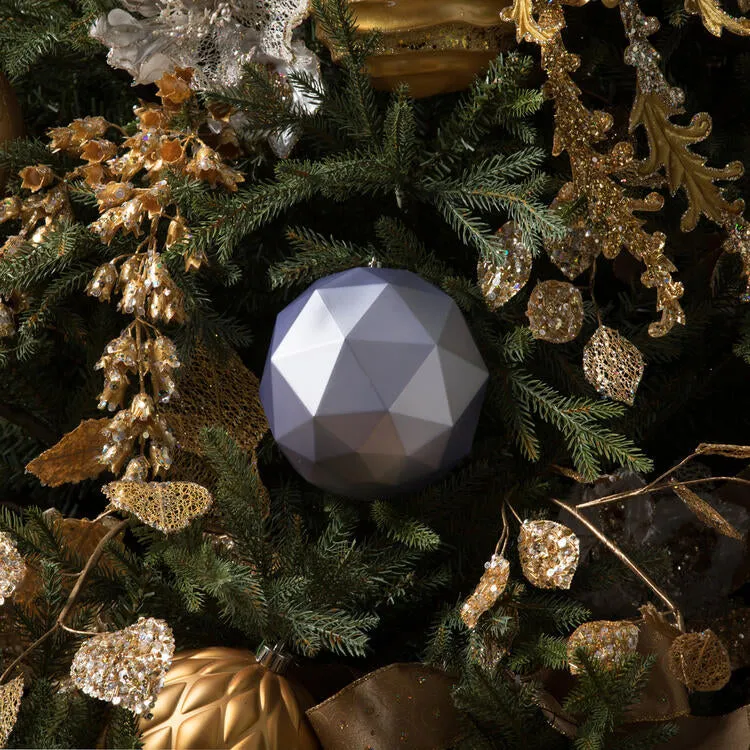 6" Lilac Matte Geometric Balls Ornaments 4 Per Bag