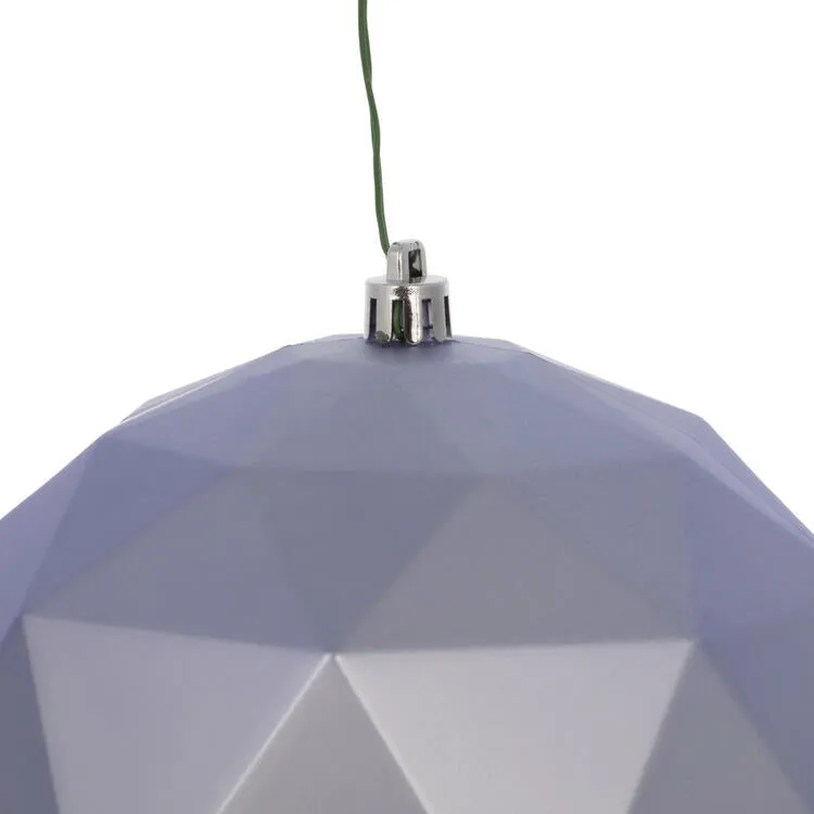 6" Lilac Matte Geometric Balls Ornaments 4 Per Bag