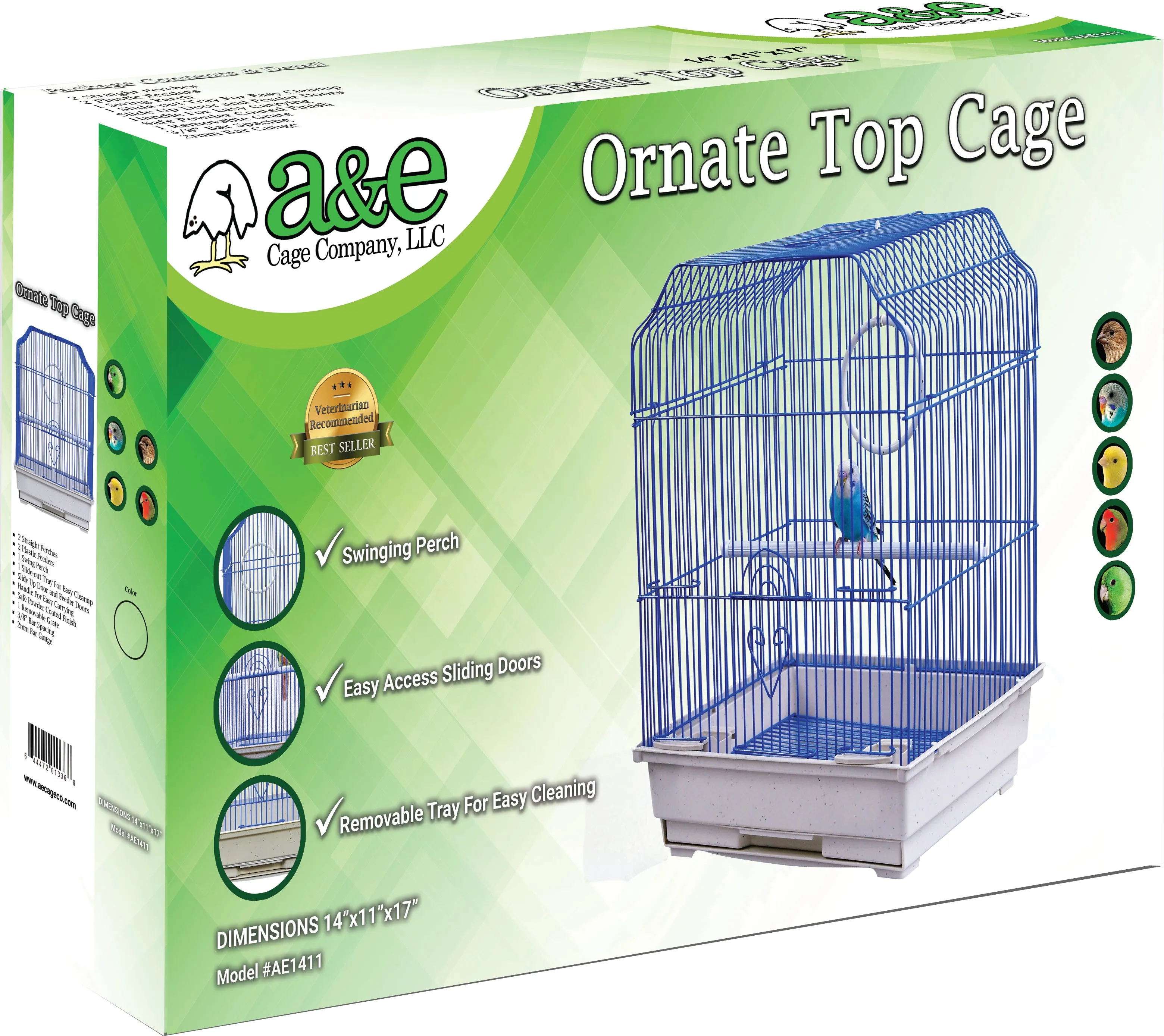 A&E Ornate Top Bird Cage Black