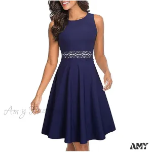 Amy Fashion - Sleeveless A-Line Party Wedding Guest Cocktail Swing Dress