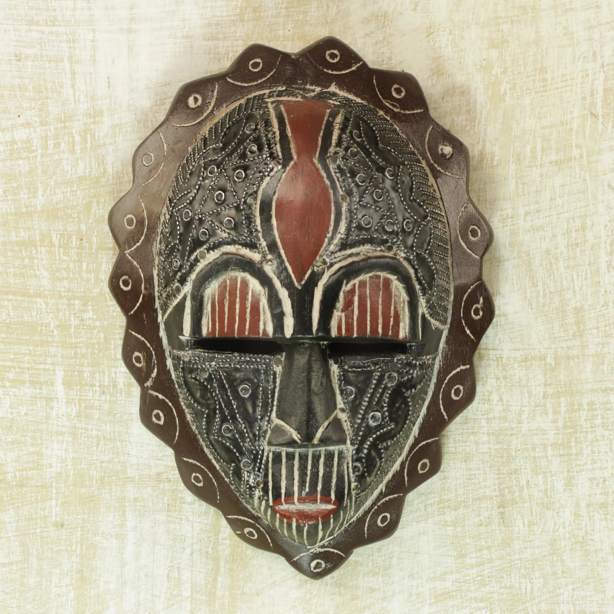 Anigye Ghanaian Sese Wood Wall Mask