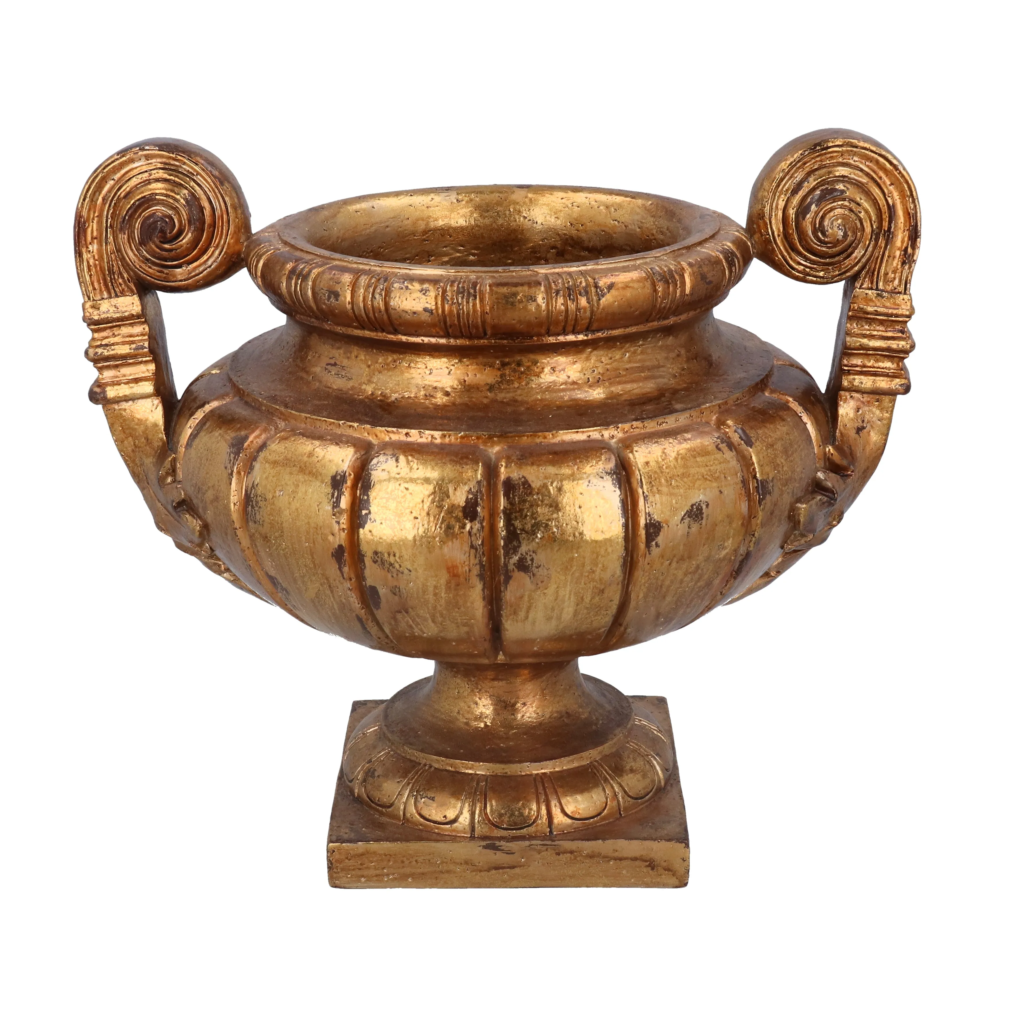 Antique gold urn planter-large