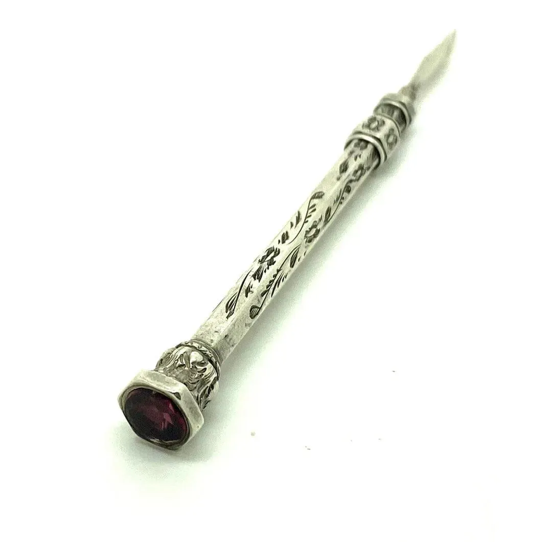 Antique Victorian Ornate Silver Toothpick