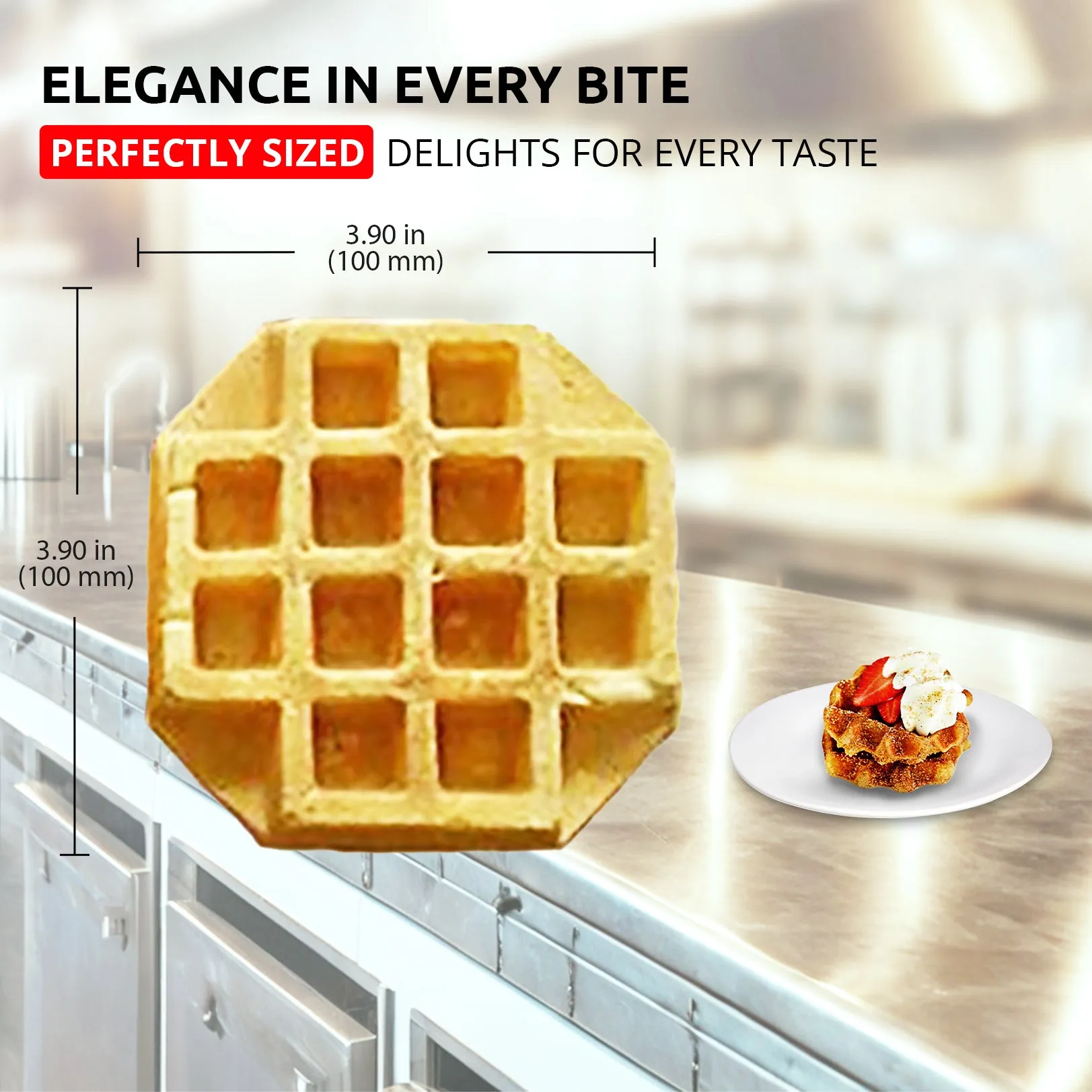 AP-454 Belgian Waffle Maker Thick | Belgian Waffle Iron | Swing Type | 4 Pcs | Professional Use | Nonstick Plates