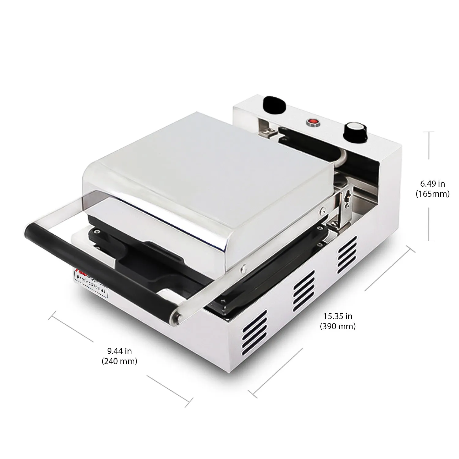 AP-92 Belgian Waffle Maker Thick | Professional Waffle Iron | 4 Square Waffles | Press Type | Nonstick