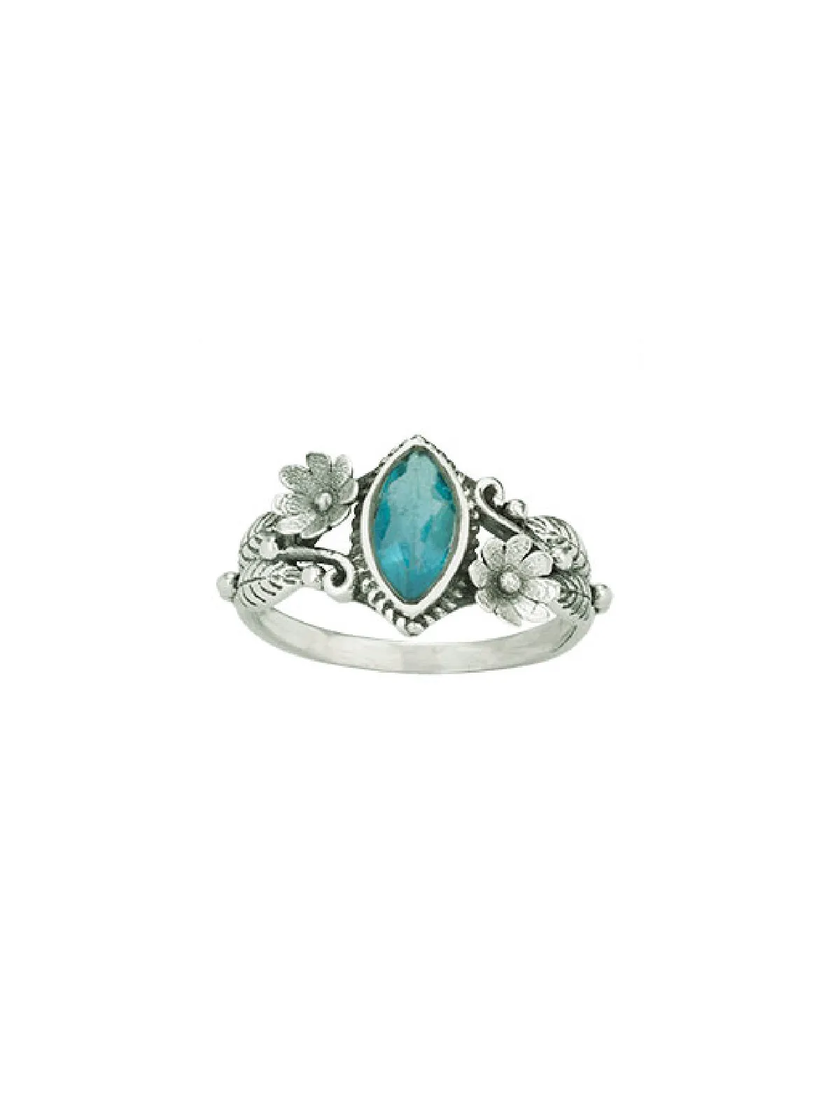 Apatite Flower Scroll Ring