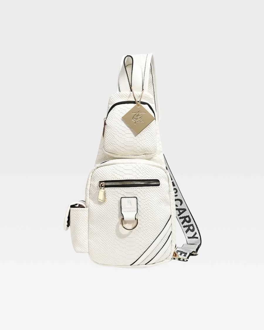 Apollo 1 Tear Drop Crossbody Bag in White