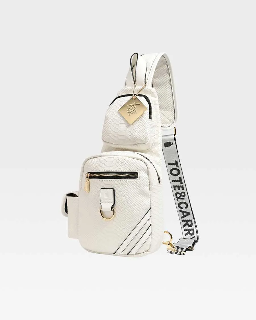 Apollo 1 Tear Drop Crossbody Bag in White