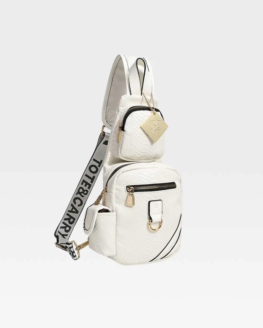 Apollo 1 Tear Drop Crossbody Bag in White