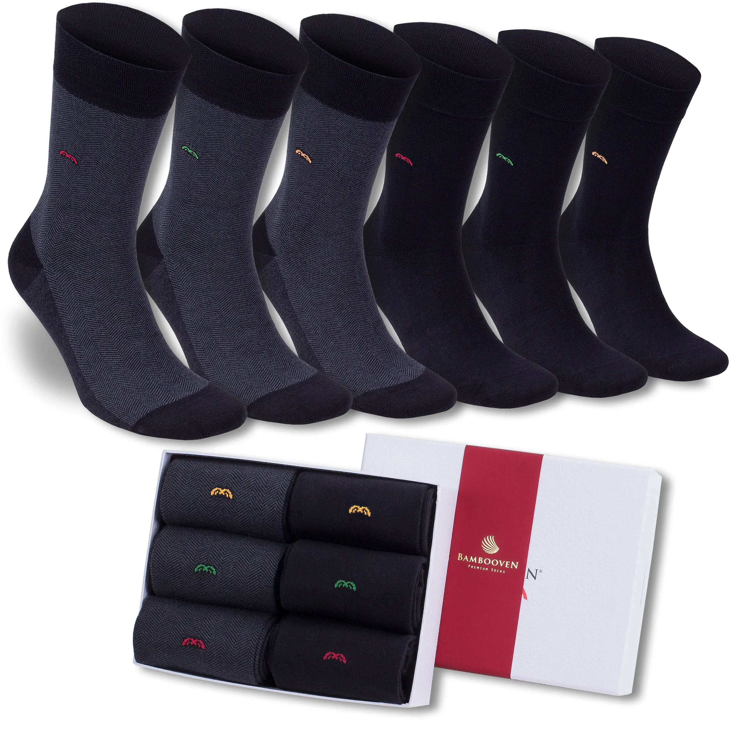 Bambooven Men’s Dress & Trouser Socks – Odor-Free Bamboo (6 Pairs) 623