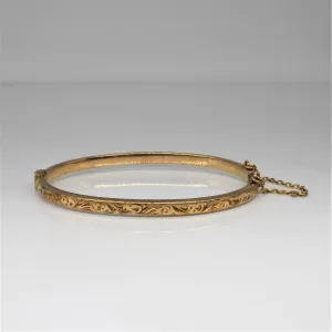 'Birks' Thin Ornate Engraved Cuff | 6" |