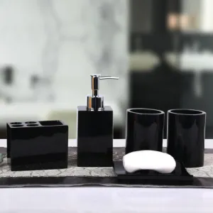 Black Bathroom Vanity Organizer - Bath Caddy Caddie - Modern Bath - Bathroom Storage Organizer - Toothbrush Holder - Bath Accessories