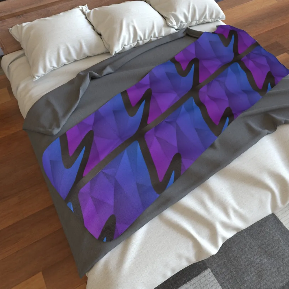 Blanket Scarf - Abstract Wave Blue/Purple