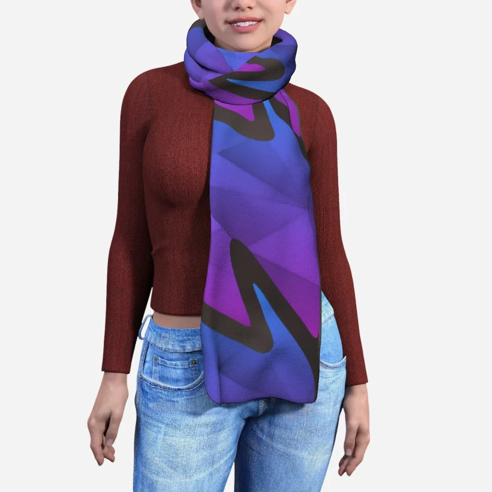 Blanket Scarf - Abstract Wave Blue/Purple