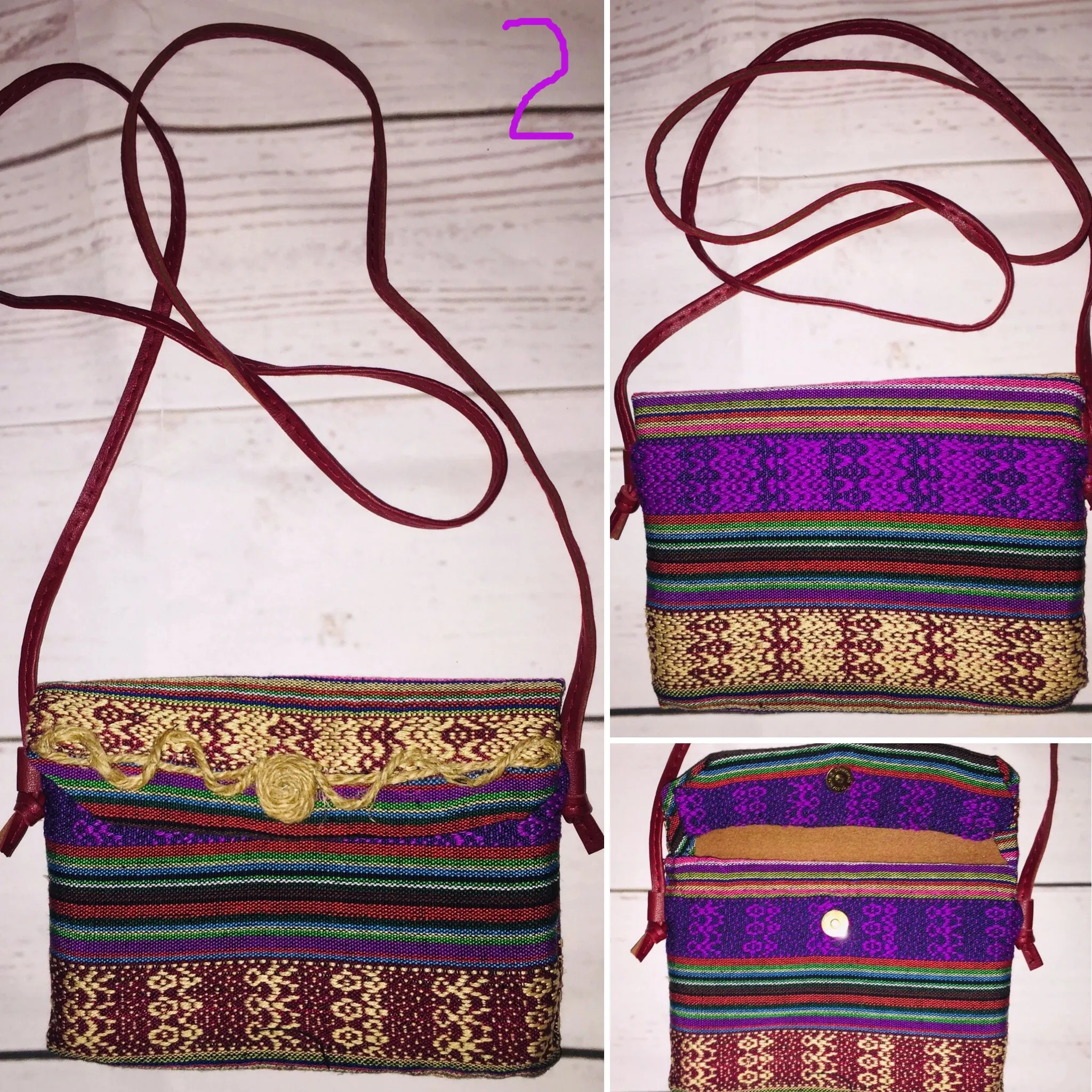 Boho Small Crossbody Purse Ethnic Fabric