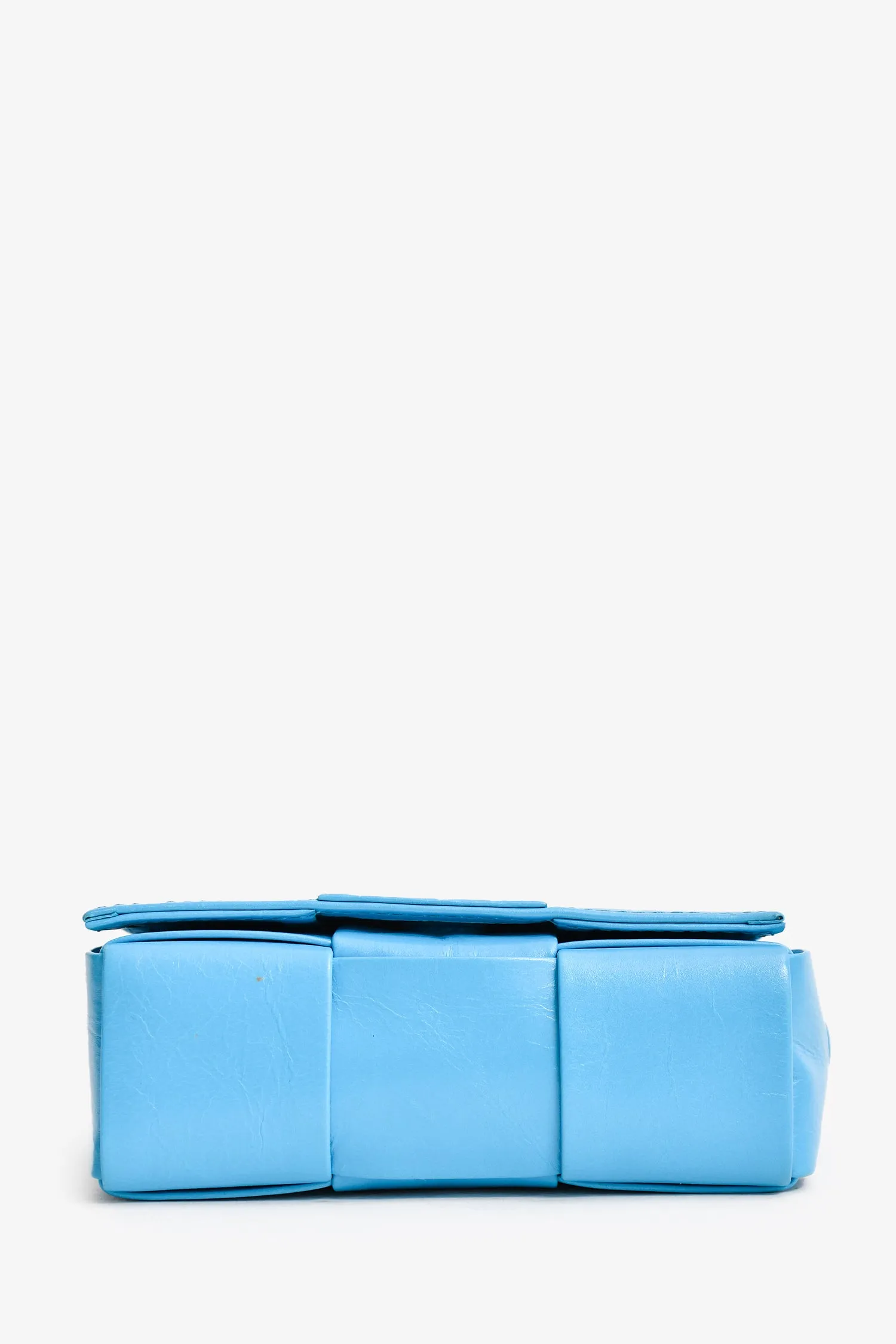 Bottega Veneta Leather Turquoise Mini Cassette Crossbody Bag