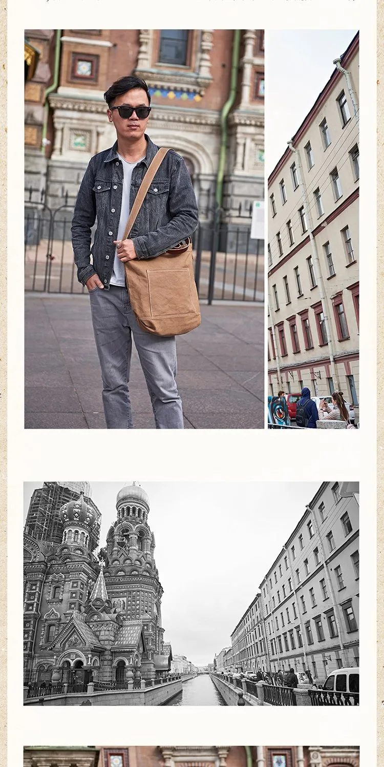 Canvas Cool Mens Coffee Messenger Tote Bag Canvas Handbag Messenger Bag Canvas Tote for Men