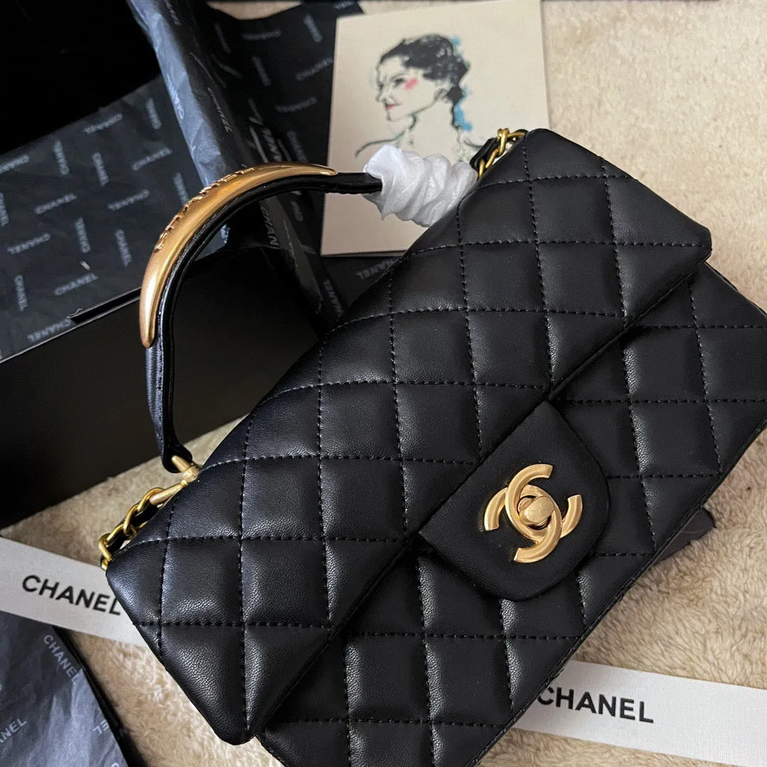 CC651 Mini Flap Bag with Top Handle /   4.7 × 7.8 × 2.3 in