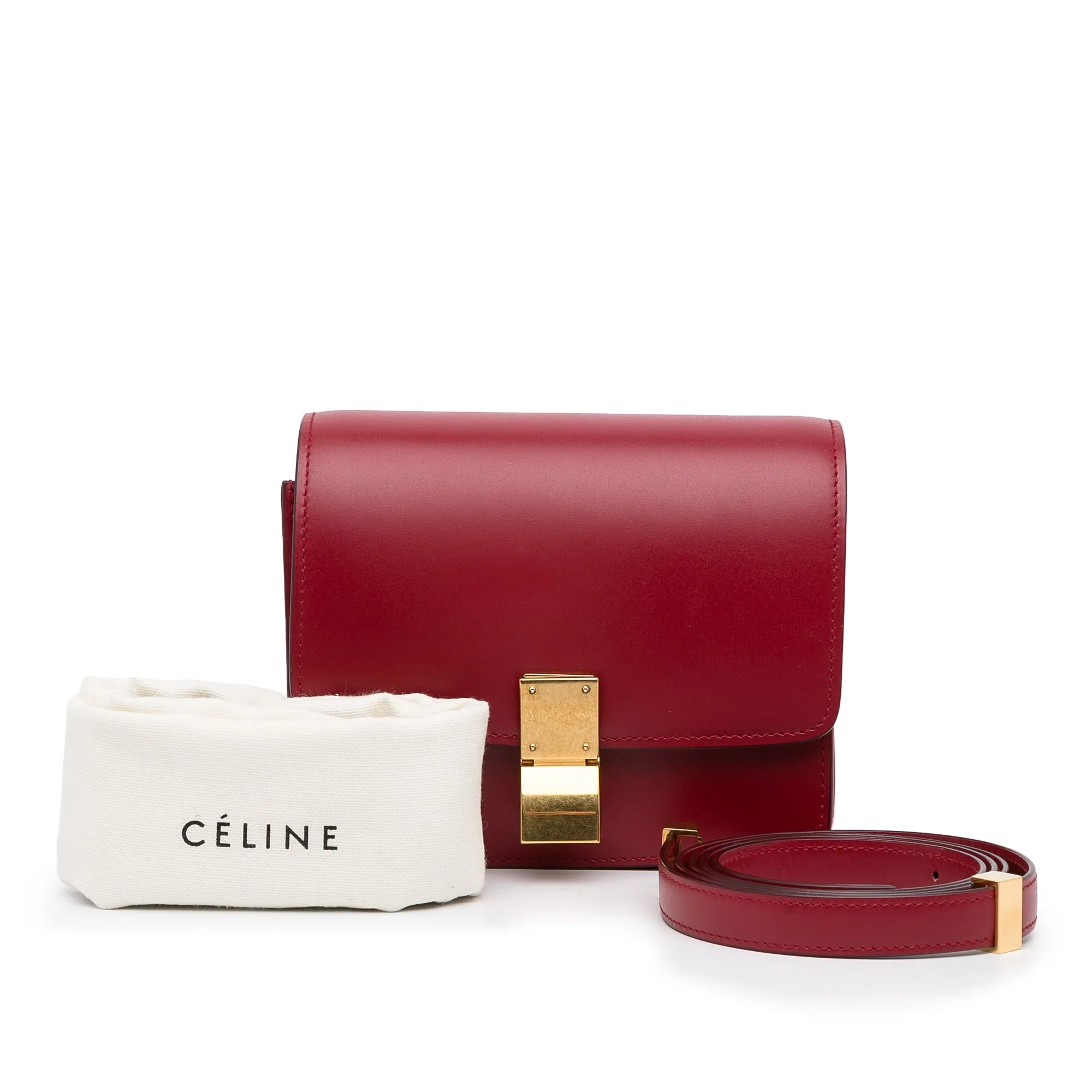 Celine Classic Box Small Red Calfskin