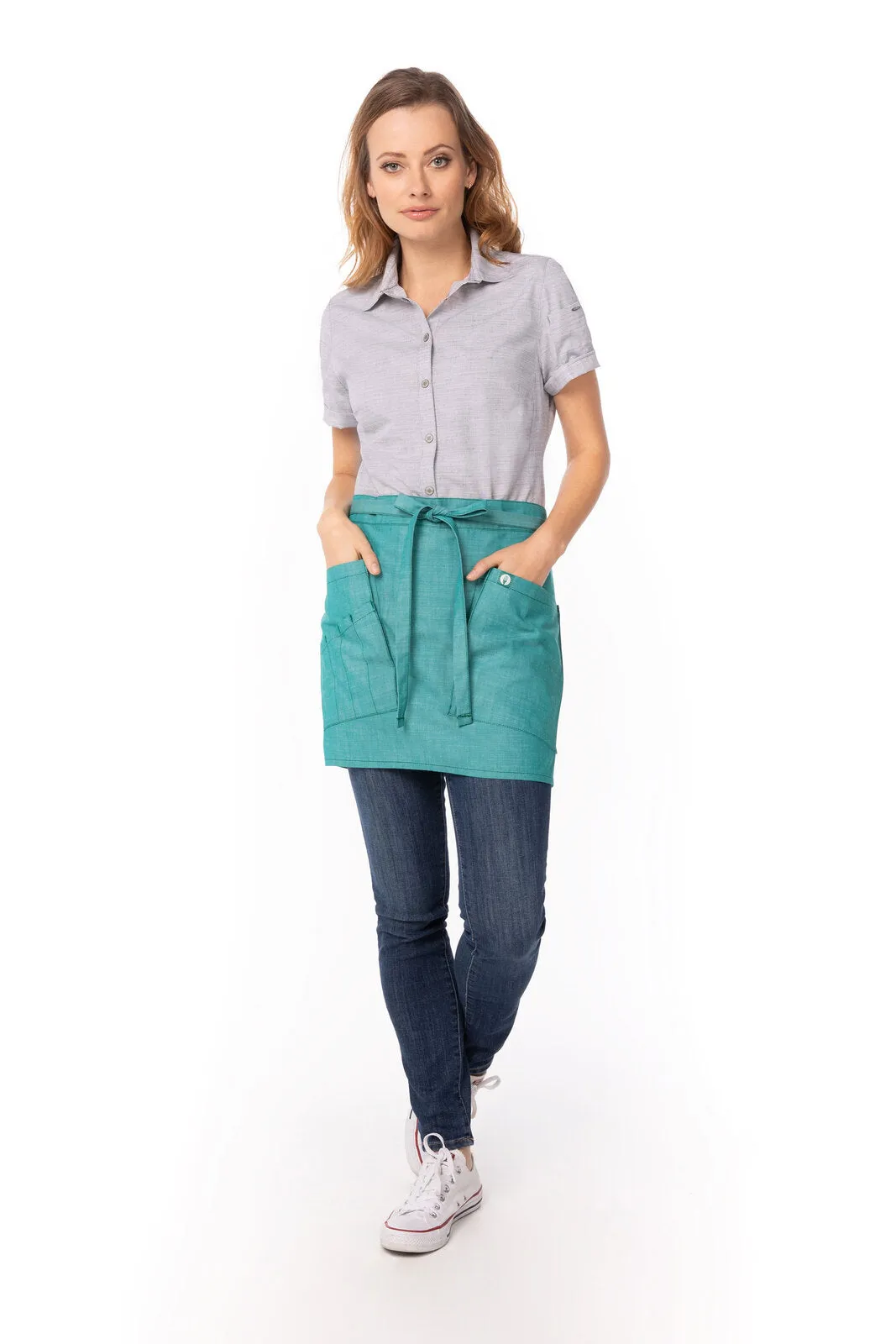 Chef Works Medford Half Bistro Apron- Jade