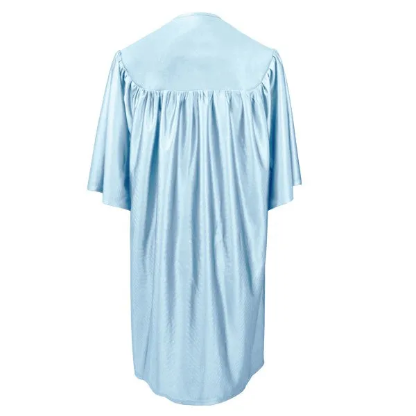 Child Shiny Light Blue Graduation Cap & Gown - Preschool & Kindergarten