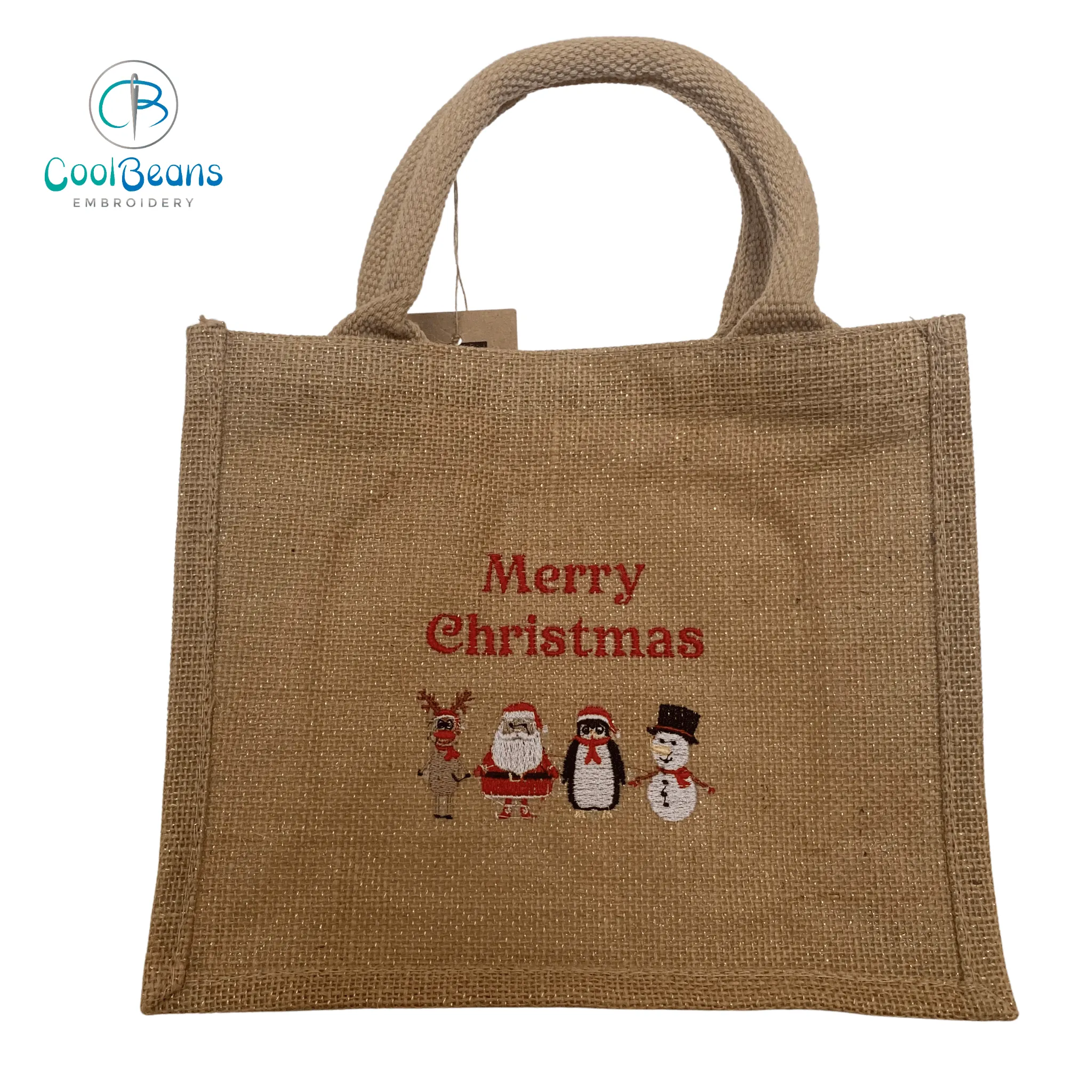 Christmas Jute Gift Bag - Christmas Characters - Personalised