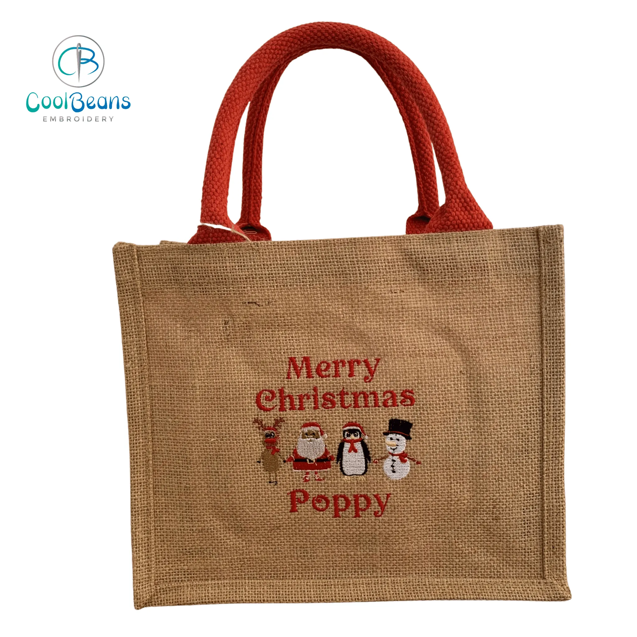 Christmas Jute Gift Bag - Christmas Characters - Personalised