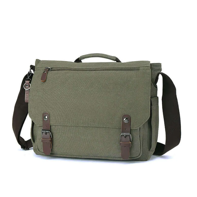 Classic Canvas Messenger Bag | 15 Inch Laptop Satchel