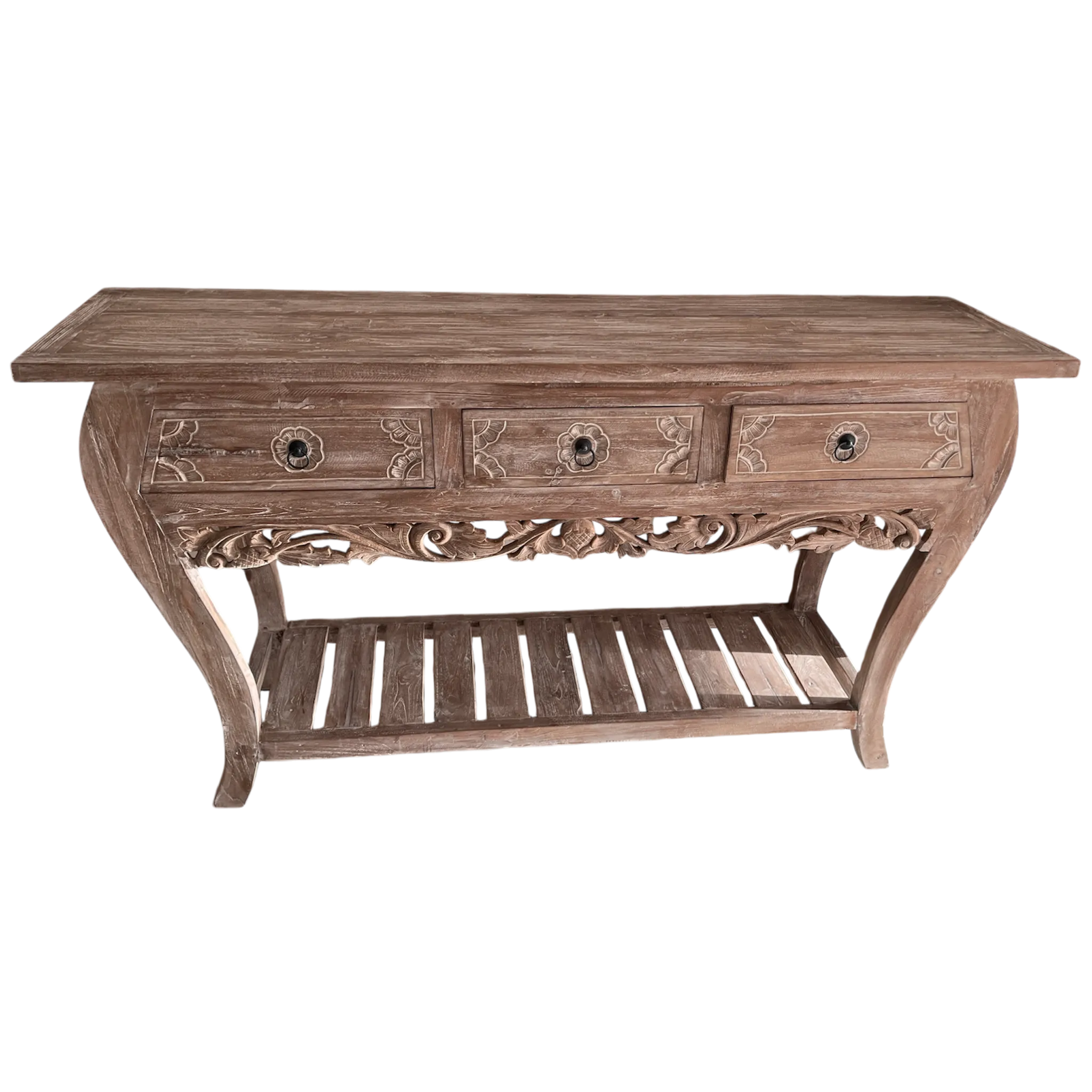 Console 3 drawer, curved legs