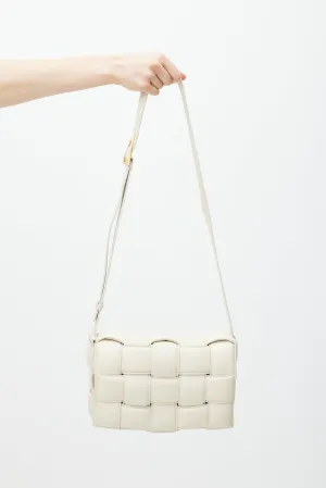 Cream Leather Padded Cassette Bag