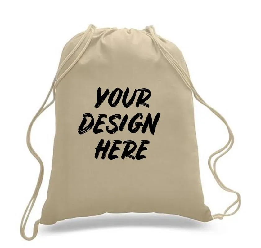 CUSTOM ECONOMICAL SPORT COTTON DRAWSTRING BAG CINCH PACKS