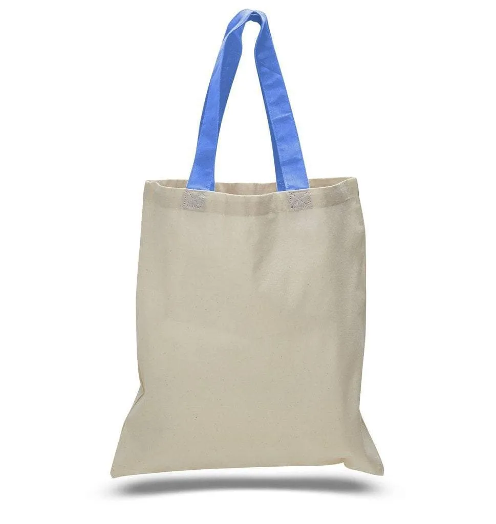 CUSTOM TOTE BAG WITH COLOR HANDLES 100% COTTON