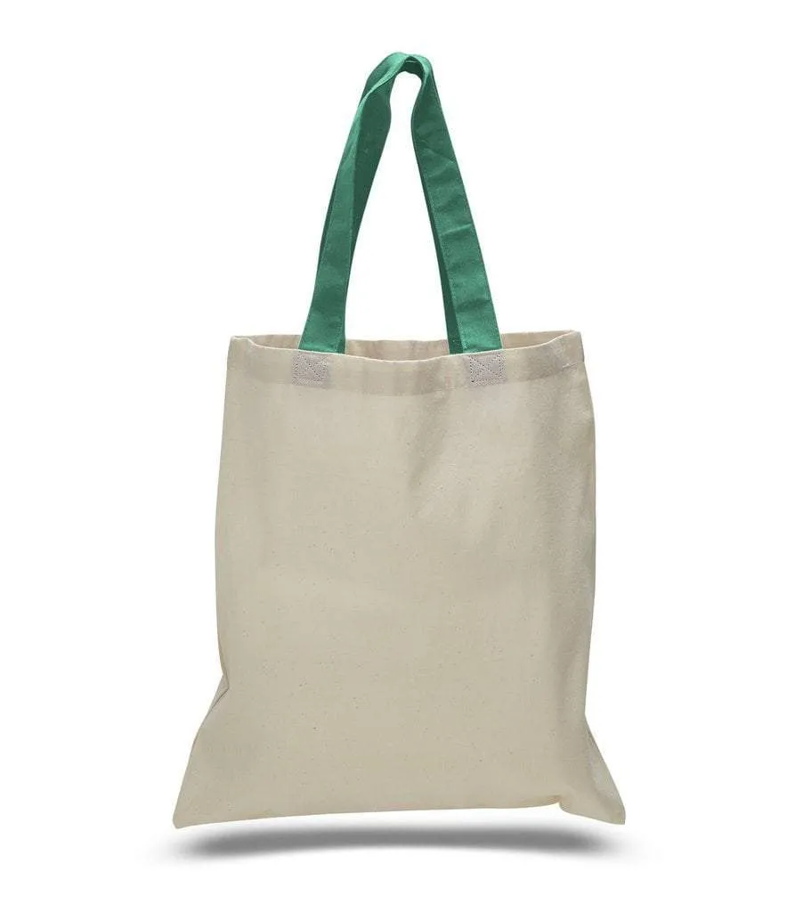 CUSTOM TOTE BAG WITH COLOR HANDLES 100% COTTON