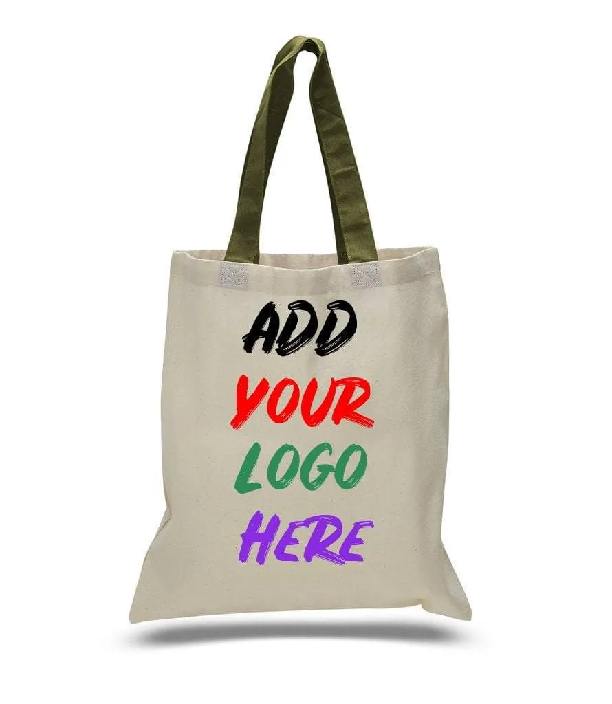 CUSTOM TOTE BAG WITH COLOR HANDLES 100% COTTON