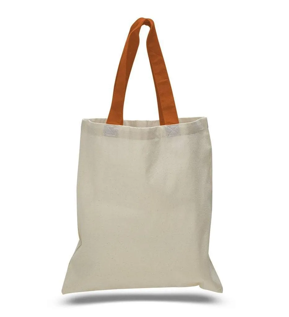 CUSTOM TOTE BAG WITH COLOR HANDLES 100% COTTON