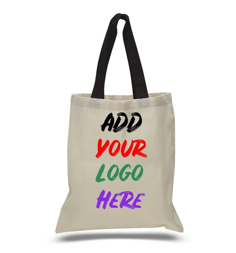 CUSTOM TOTE BAG WITH COLOR HANDLES 100% COTTON