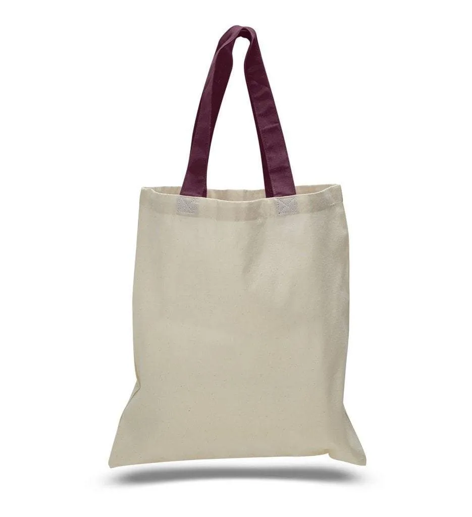 CUSTOM TOTE BAG WITH COLOR HANDLES 100% COTTON