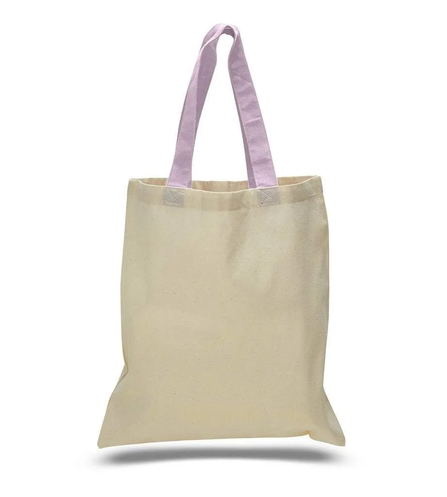 CUSTOM TOTE BAG WITH COLOR HANDLES 100% COTTON