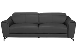 Dark Grey Leather Sofa - Luxurious Leather Couch